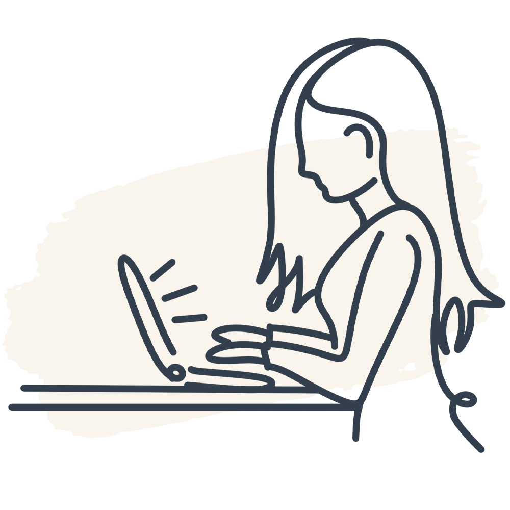 Illustration of a woman on her computer