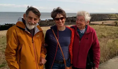 Christine with her mum and dad