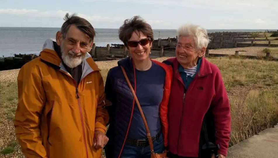 Christine with her mum and dad