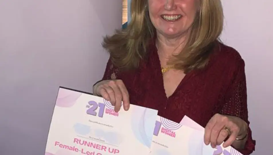 Jackie with awards