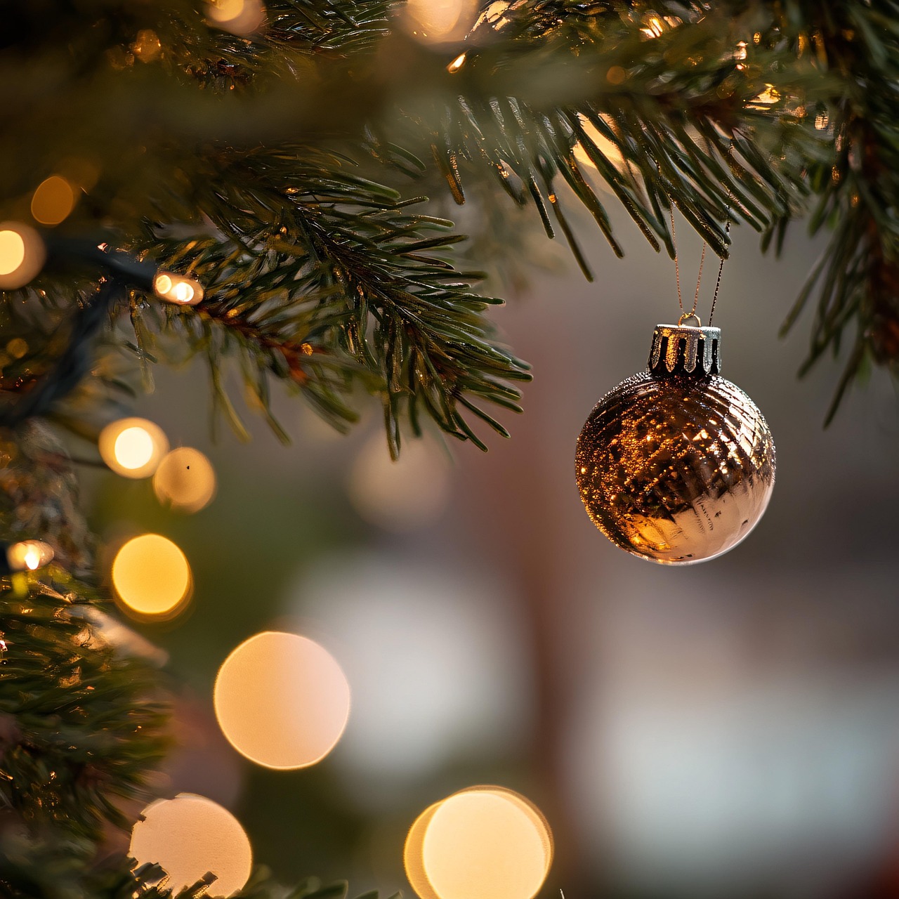 Christmas Tree with Bauble in pink carents colour