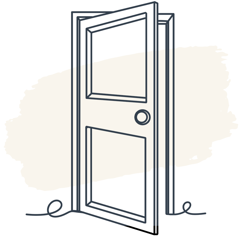 Illustration of an open door