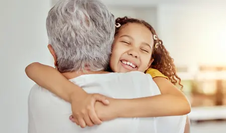 Elderly parent with carent's child