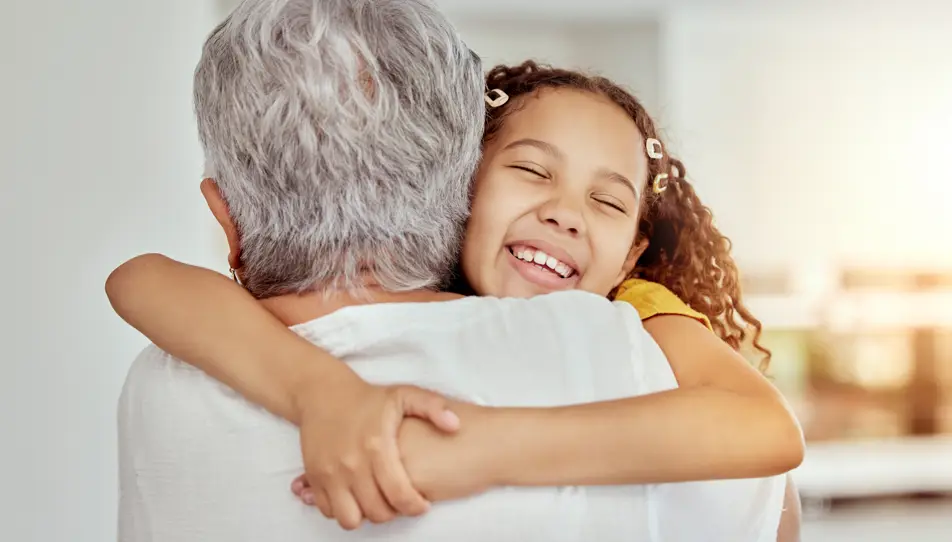 Elderly parent with carent's child