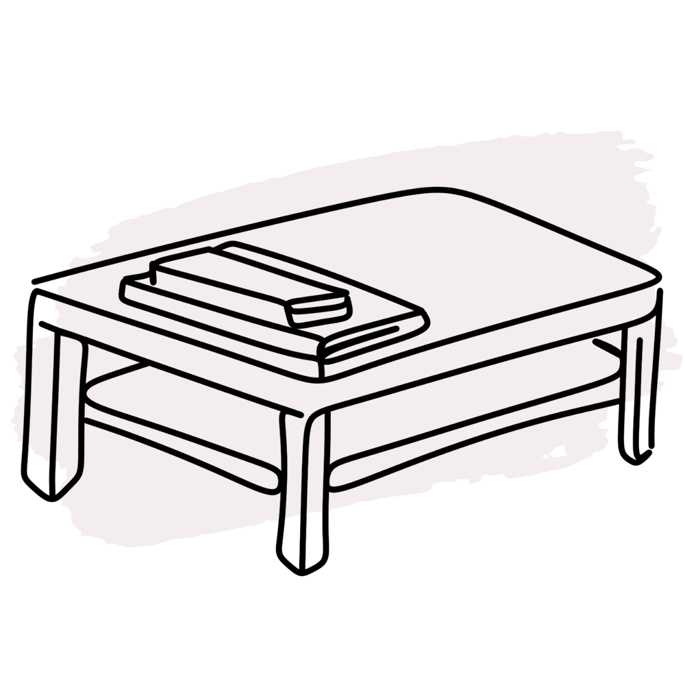 Illustration of a coffee table