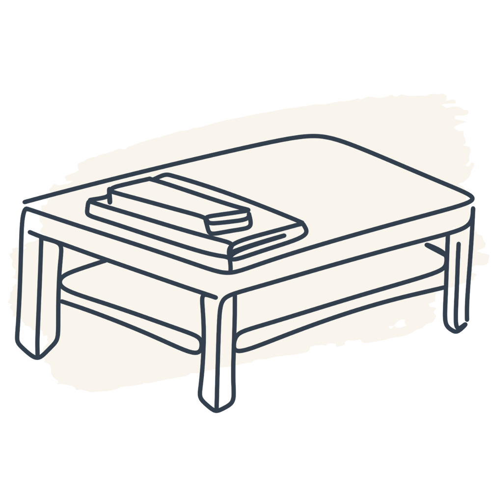 Illustration of a coffee table