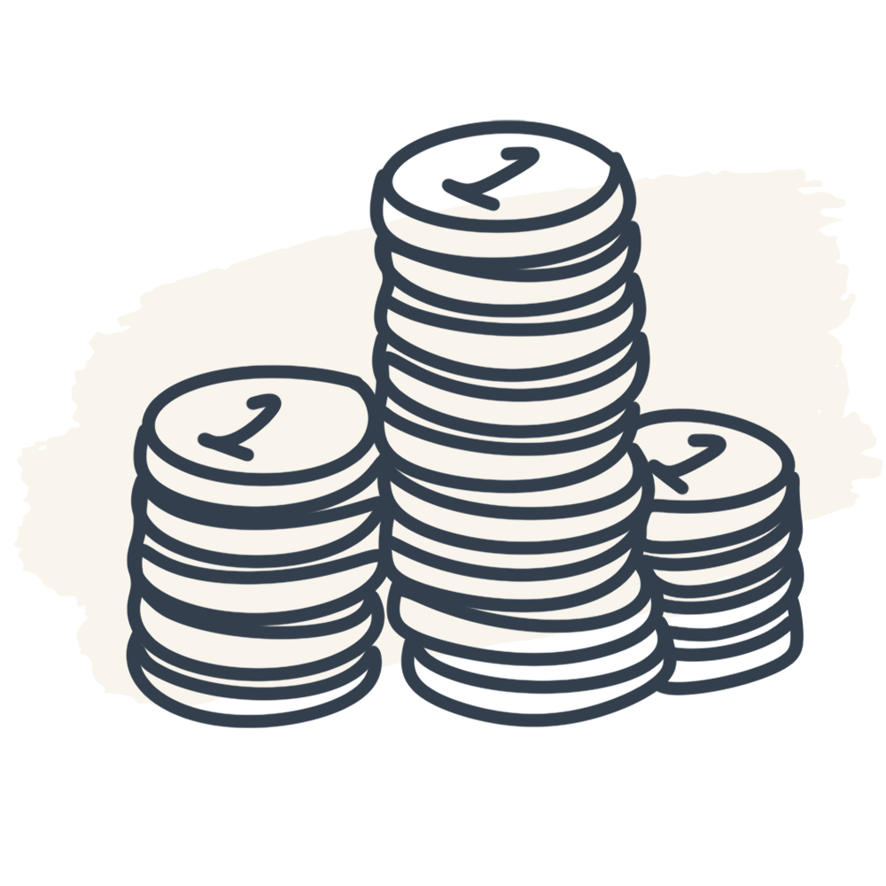 Illustration of a pile of coins